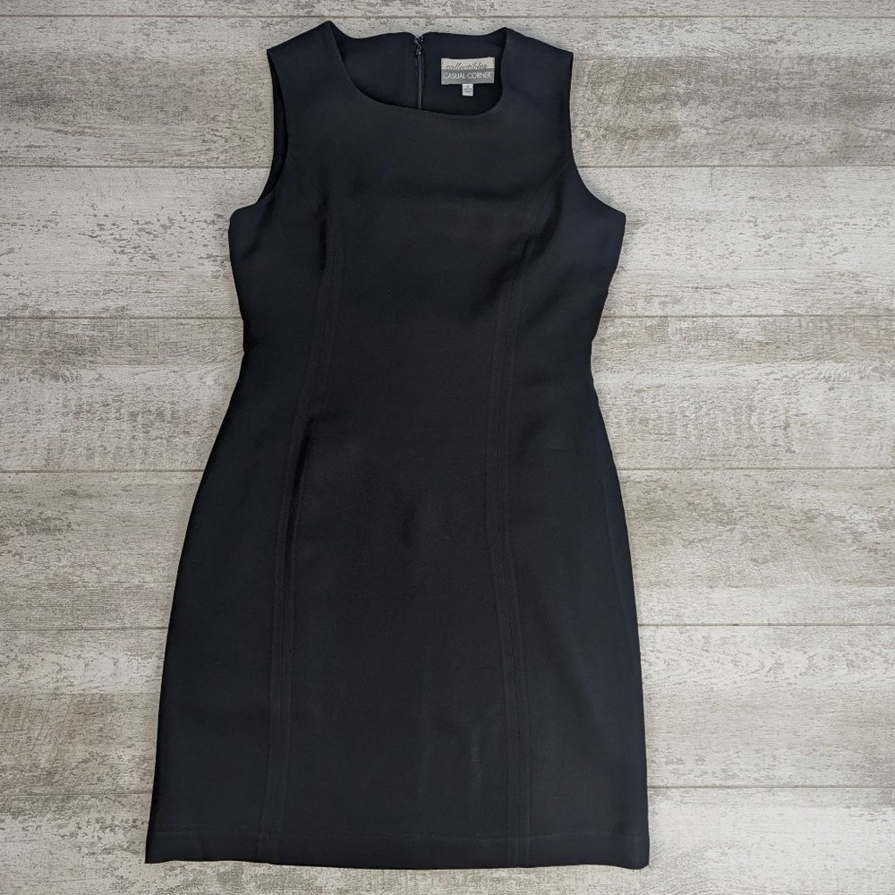 Casual Corner Vintage Black Little Dress Women's Size 8 Sleeveless Slip Sheath